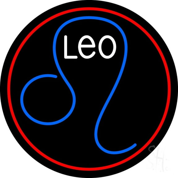 Leo Zodiac LED Neon Sign 26" Tall x 26" Wide - inches Black Square Cut Acrylic Backing, with Dimmer - Bright and Premium built indoor LED Neon Sign for Storefront.