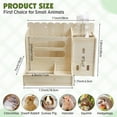 Image showcasing Recycled Wood Multi-Compartment Hay Feeder Box for Rabbits, Guinea Pigs ...