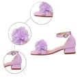 thumbnail image 6 of JAJAHO Girls Dress Shoes Floral Princess Low Heel Summer Sandals Ankle Straps Open Toe Girl Wedding Party Shoes, 6 of 6