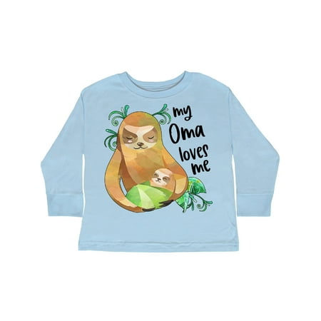 

Inktastic My Oma Loves Me Cute Sloth and Baby Gift Toddler Boy or Toddler Girl Long Sleeve T-Shirt
