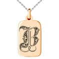 thumbnail image 4 of Tioneer Stainless Steel Letter B Initial Royal Monogram Engraved Small Rectangle Dog Tag Charm Pendant Necklace, 4 of 4