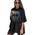 thumbnail image 3 of Plus Size Shirt for Women Black Tops for Women Short Sleeves Shirt for Women Roses T Shirt Crewneck Shirt for Women XL, 3 of 5