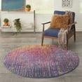 thumbnail image 4 of 5â€™ Round Rainbow Abstract Striations Area Rug, 4 of 37
