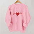 thumbnail image 1 of ZHYou Women Valentine's Day T-Shirts V-Neck Valentine's Day Printed Long Sleeve Loose Fit Casual Soft Spring Summer Tops,Pink,XL, 1 of 2