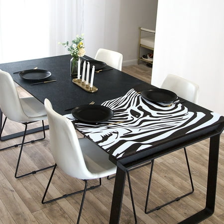 

Homeex Household Waterproof And Oil-proof Anti-scalding Disposable Zebra Tablecloth Black 60x120cm