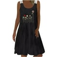 thumbnail image 2 of SMihono Robe d'Été pour Femmes Grande Taille Mode Femmes Décontractée Sexy Col Rond Imprimé Dentelle Sans Manches Mini Robe, 2 of 8