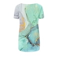 thumbnail image 4 of JUNWELL Chemises d'Été pour Femmes Imprimé Col Rond Manches Courtes Pull-Over Tops Blouse, 4 of 5