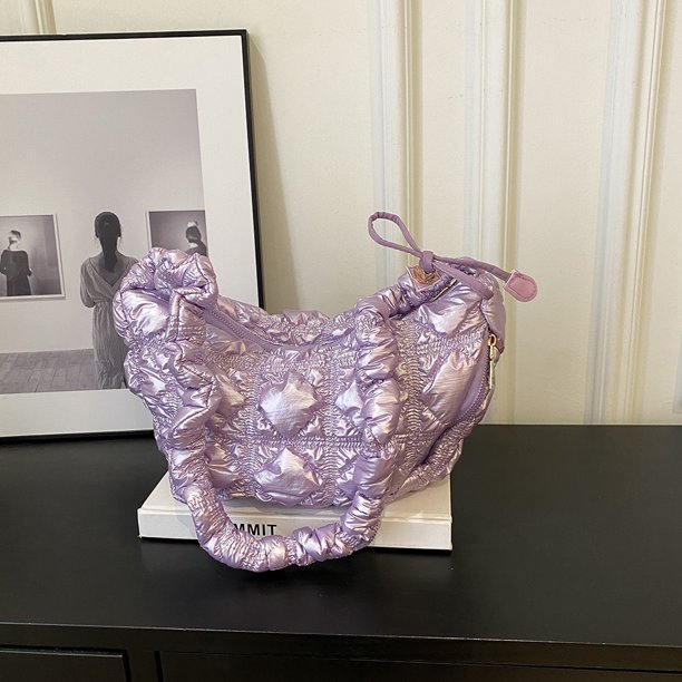 Bolsas cruzados para mujer, Bolsa plisado de PU de Color brillante, Bolsa de viaje para acampar, monedero femenino Likrtyny Para Estrenar