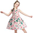 thumbnail image 3 of Baby Girl Dress Sleeveless Floral Prints Summer Beach Sundress Party Dresses Princess Dress Kids Sundress,Size 2 Years-3 Years, 3 of 9