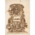thumbnail image 2 of Leonardo Scaglia 11x14 Black Ornate Wood Framed Double Matted Museum Art Print Titled: Ornamental Motif Surmounted by a Coat of Arms (1640-50), 2 of 5