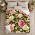 thumbnail image 5 of Vintage Rose Floral Design Autumn Thoughtful, Cozy Pet Portrait Pattern, Warm Flannel Blanket for Living Room and Bedroom, Cat Lovers Thanksgiving Gift, Pet Lover Home Decor, 5 of 9