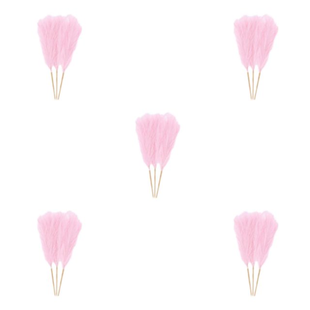 VONKY 3pcs Home Decor Artificial Pampas Reed For Stylish Look Cloth Artificial Flower Downy And Durable Boho Decor Light Pink 5Set