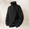 thumbnail image 2 of YUELONGHU Men Casual Crew Neck Pullover Mens Sweatshirt Zip up Men's Half Zip Solid Color Sweater Spring and Autumn Half Zip Stand up Collar Long Sleeved Pullover Solid Color Sweater Xl, 2 of 4