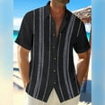 thumbnail image 2 of Lumtrix Cuban Guayabera Shirts for Men Short Sleeve Casual Button Down Hawaiian Shirt Band Collar Beach Camp Mexican Shirt Sky Blue 5XL, 2 of 5