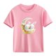 thumbnail image 4 of Blusas y camisas de manga corta con cuello redondo para niños Camiseta de verano de manga corta estampada para niñas Jersey elegante de cuello redondo para niñas Top de algodón para niños, 4 of 6