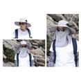 thumbnail image 3 of Sombrero para el sol al aire libre con solapa para el cuello y la cara, protección UV, sombrero de cubo de ala ancha transpirable para hombres y mujeres, pesca en verano, senderismo, 3 of 8