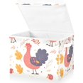 thumbnail image 2 of Cute Turkeys Autumn Leaves Thanksgiving Foldable Storage Bin with Lid and Handle Collapsible Storage Box 16.5 x 12.6 x 11.8 inches, 2 of 7