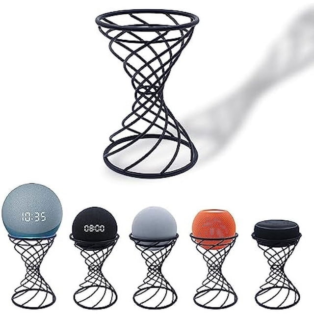 Soporte decorativo de mesa para altavoz inteligente Echo Dot (3.ª, 4.ª y 5.ª generación), Echo Glow, Apple Homepod Mini y Google Home Mini/Nest Mini (negro mate).