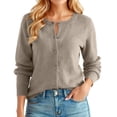 thumbnail image 7 of Wutalume Women's Solid Color Long Sleeve Mid Length Cardigan Top Jacket, Lightweight Open Front Layer, Versatile Cover Up for Indoor and Outdoor,Brown L, 7 of 7