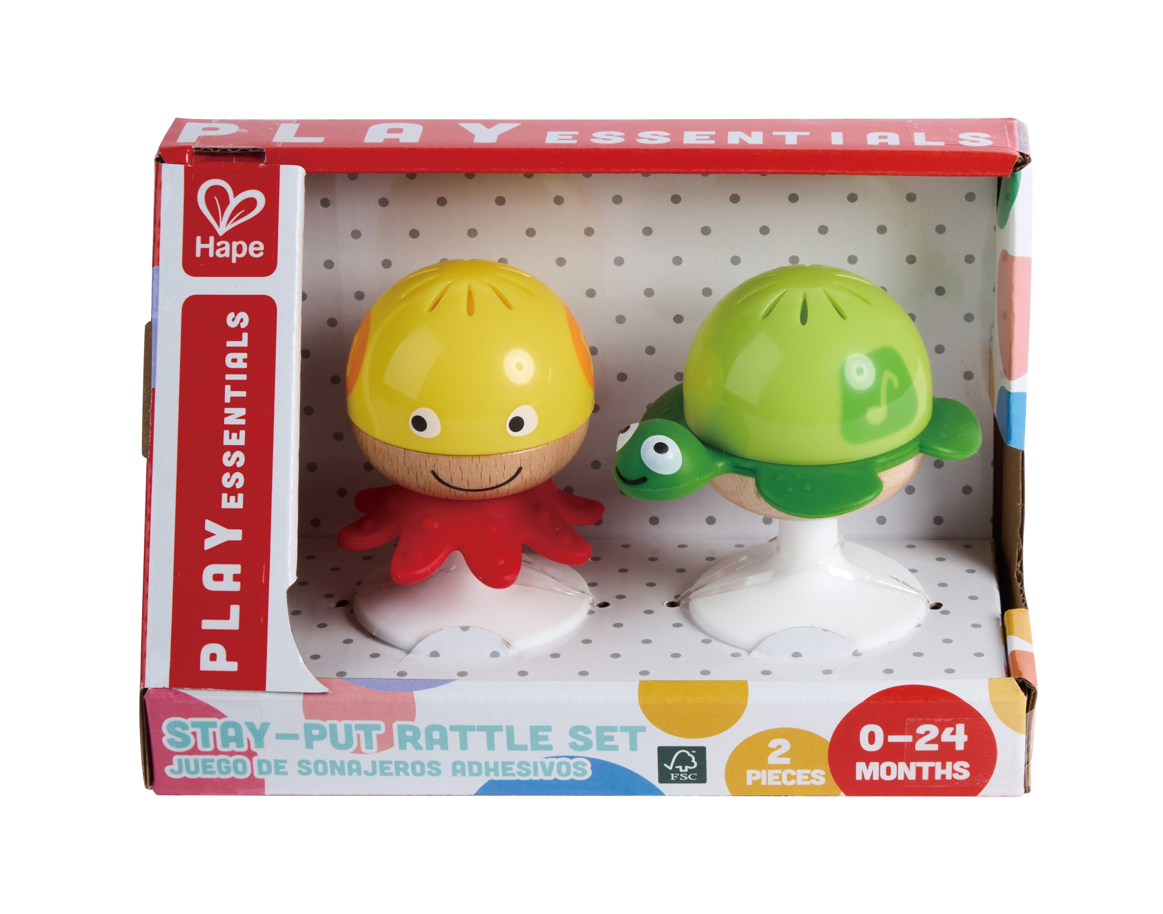 Hape Stay Put Rattle, Infant Sensory Toy, Unisex Ages 0M+, Plastic