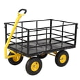 thumbnail image 2 of Danolapsi Heavy Duty 1500Lbs Garden Cart Wagon on Wheels, Foldable Mesh Steel Utility Cart with Removable Sides & Quick Dump, ATV/Lawn Tractor Trailer for Gardening, Soil, Tools Transport, 2 of 8
