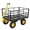 black hubs + yellow frame, variant on Heavy Duty 4-in-1 Steel Garden Dump Cart – 1400 lbs Utility Yard Wagon Trailer – Removable Mesh Sides – 13-Inch Wheels – Ideal for Gardening, Soil, Tools & Plant Transport