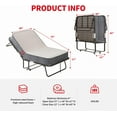 thumbnail image 3 of Puremind Folding Bed with 4Inch Mattress Included, Single Rollaway Bed with Lockable Rollers, 75" x 46", Portable Bed for Guests and Families, Space-Saving, Standard, 3 of 9