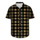 thumbnail image 5 of Camisas de Manga Corta de los Hombres Vintage Cuadrado Impreso Solapa Superior, Poliéster Ligero para Primavera Verano Casual Y Diario, 5 of 9