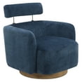 thumbnail image 4 of CHITA Modern Swivel Accent Barrel Chairs with Adjustable Backrest, Living Room Foam Armchairs, Fabric & Wood, Blue, 4 of 14