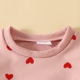 thumbnail image 6 of Generic Winter Kids' Rompers and Jumpsuits Toddler Long Sleeved Round Neck Pullover Heart Print Sweater Set Comfortable Home Wear Spring and Autumn Outdoor Sportswear(2-3 Years,Pink), 6 of 9