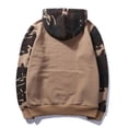 thumbnail image 5 of Nebwoak Mens Camo Fleece Lined Hoodies- Long Sleeve Warm Casual Pullover Hooded Sweatshirt Khaki Size L, 5 of 5
