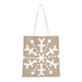 thumbnail image 1 of YFYANG Reusable Cotton Canvas Tote Shopping Bag, Khaki Snowflake Pattern Washable Portable Grocery Bag for Daily Travel, 1 of 8