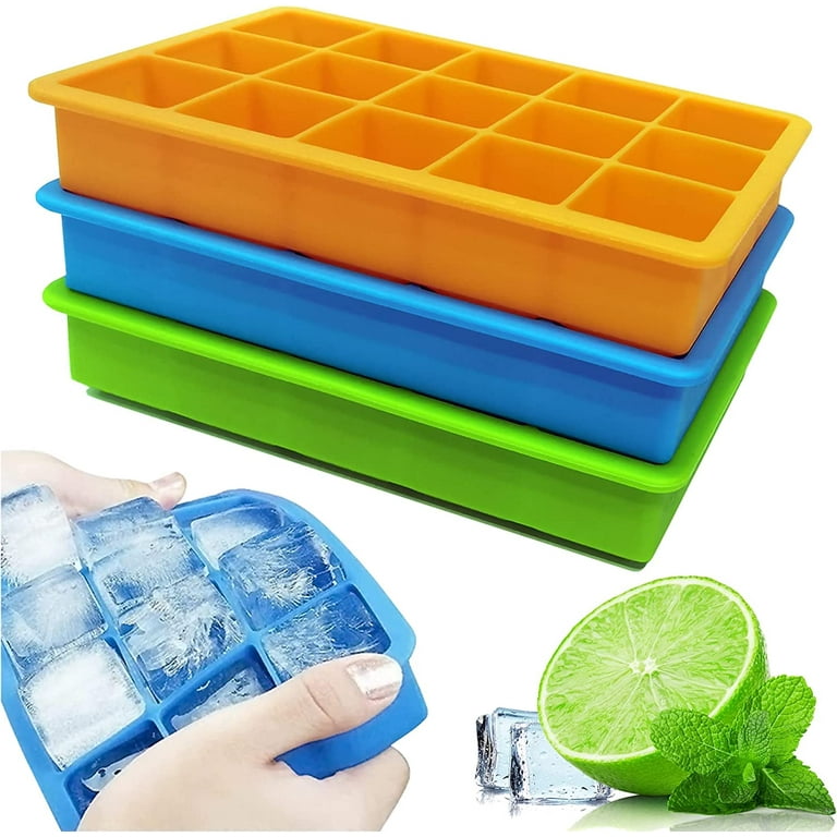 Silicone Ice Cube Tray, Stackable Ice Cube Trays for Freezer Easy