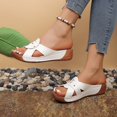 thumbnail image 2 of HNMKIU Womens Sandals Fashion Open Toe Slide Style Comfortable Casual Slippers for Summer Beach Wear Lightweight Breathable Summer Shoes White,8, 2 of 8