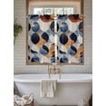 thumbnail image 7 of Kitchen Curtains 54 Inches length, Navy Blue Burnt Orange Window Treatment Curtain Drapes, Retro Abstract Geometric Thermal Insulated Drapes for Basement Hotel RV, 42"x54", 2 Panels, 7 of 7