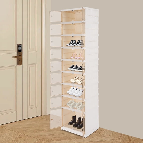 9-Tier Foldable Shoe Rack Shoe Shelf Collapsible Shoes Storage Box Shoe Cabinet