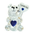 thumbnail image 2 of Heart Crystal Bear Statue with I Love You Sign Glass Animal Figurine Home Decor Dining Table Centerpiece Gift for Loved Ones, 2 of 8
