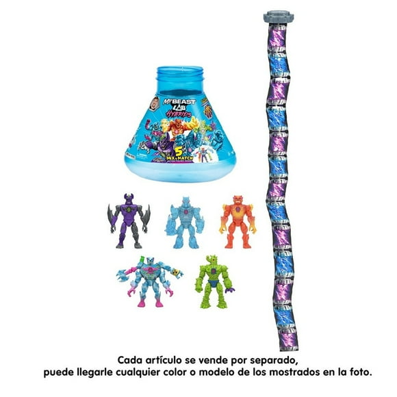 Juguete 5 Figuras de Acción Mr Beast Laboratorio Fusión de Híbridos. Modelo Sorpresa. Varios modelos 1 pieza.