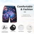 thumbnail image 3 of Yiaed Book Glowing Mushrooms Print Mens Swim Trunks Bathing Suit Compression Liner Beach Swim Shorts Swimwear Quick Dry Zipper Pocket No-Chafing Board Short-XX-Large, 3 of 6
