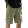 thumbnail image 2 of Kmdttou Men's Hiking Cargo Shorts 9" Lightweight Summer Casual Solid Color Portable Fashion Pockets Drawstring Elastic Waist Zipper Comfortable Shorts Cargo Pant (Available in Plus Size), 2 of 5