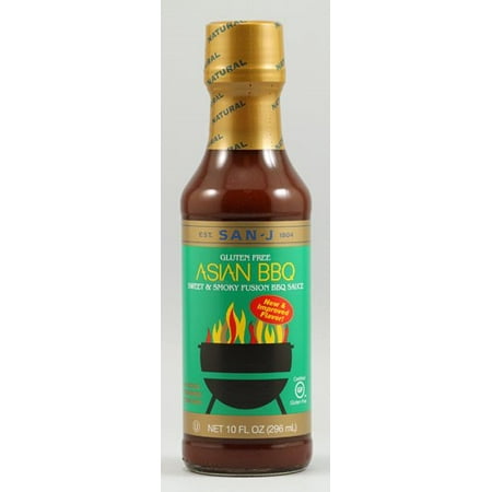 San-J Asian BBQ Sauce, Sweet & Smoky, Gluten-Free, 10 Oz