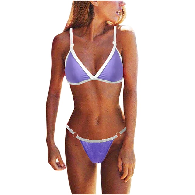 Conjunto de traje de baño de estilo caliente para mujer, traje de baño Sexy de Color puro a la moda Fridja nalpqowj21815