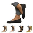 thumbnail image 2 of XIMIN Women's Flats Wide Toe Breathable Knit Slip On Dress Shoes Comfortable Ballet Flats for Walking Work Business Office for Daily Wear Spring Summer (6, Black), 2 of 8