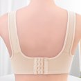 thumbnail image 4 of Low Back Bras for Women Seamless Floral Bras for Older Women Push up Bra No Underwire Pullover Balconette Breathable Underwear Bralettes Longline Bras for Women Front Closure Beige 38/85, 4 of 6