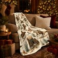 thumbnail image 3 of Western Cowgirl Desert decorative motif Saguaro Illustrated Cow Horse, Warm Flannel Blanket for Ranch House and Living Room, Rustic Farmhouse Horse Scene, Horse Lovers Housewarming Gift, 3 of 7