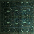 thumbnail image 1 of Ahgly Company Machine Washable Indoor Square Persian Turquoise Blue Traditional Area Rugs, 4' Square, 1 of 4