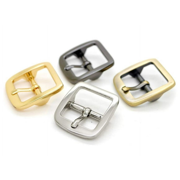 CRAFTMEMORE 3/4 Inch Single Prong Belt Buckle Square Center Bar Buckles Craft Accessories SC04 - Pick Color (4 Pack Silver)