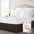 thumbnail image 1 of SGI Bedding 9" Drop Olympic Queen Size Chocolate Solid Bed Skirt Multi Ruffled Microfiber, 1 of 6