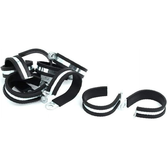 40mm Dia Rubber Lined R Shaped Zinc Plated Pipe Clip Cable Clamp 10pcs(40 mm Dia recubierto de caucho R en forma de zinc plateado Clip de tubo abrazadera de cable 10pcs