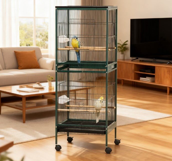 Bird Aviary Indoor with Multi-Door Design,Large Bird Cage for Wingspan